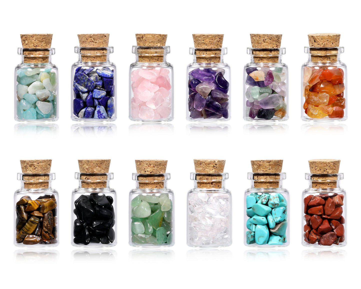 Mini Healing Crystal Chips Bottles Set | Jovivi