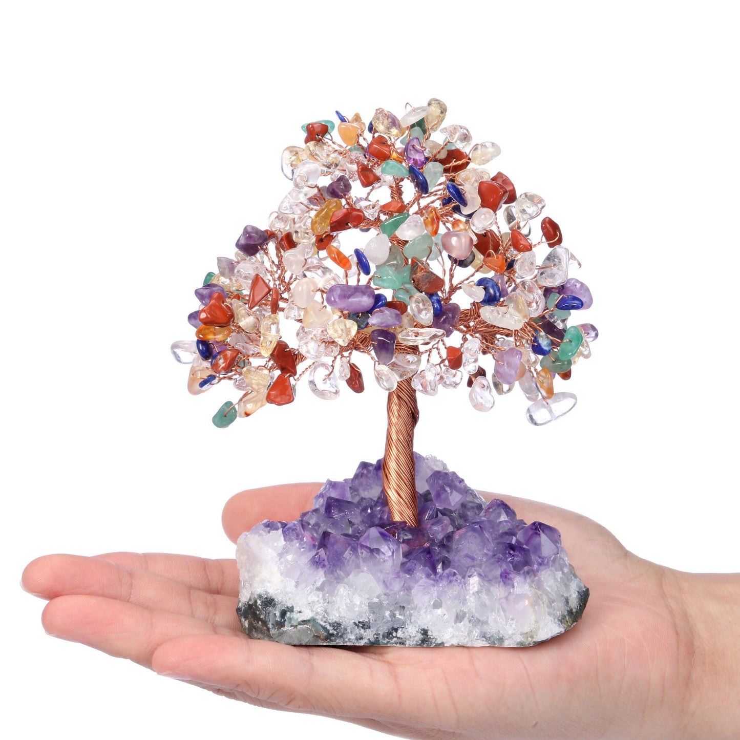 Natural Crystals Money Tree with Base Feng Shui Ornament | Jovivi