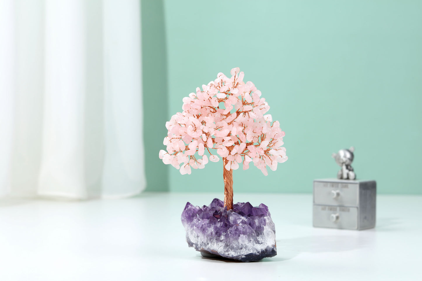 Natural Crystals Money Tree with Base Feng Shui Ornament | Jovivi