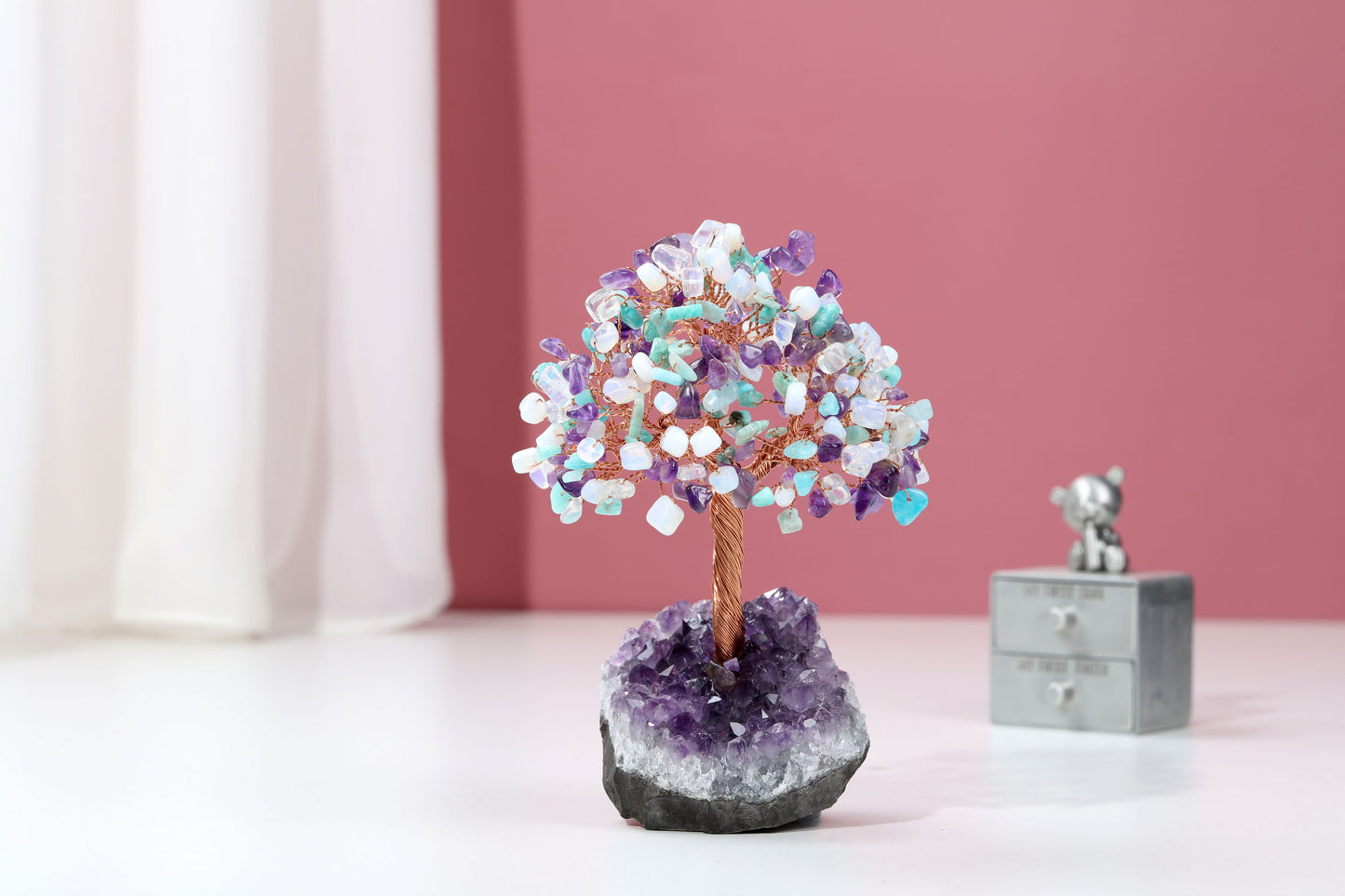 Natural Crystals Money Tree with Base Feng Shui Ornament | Jovivi