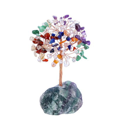 Natural Crystals Money Tree with Raw Crystal Base Feng Shui Ornament | Jovivi