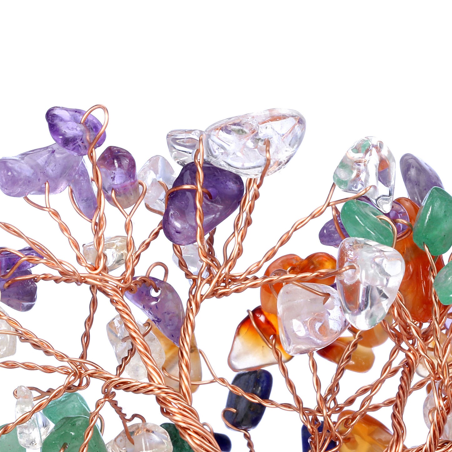 Natural Crystals Money Tree with Raw Crystal Base Feng Shui Ornament | Jovivi