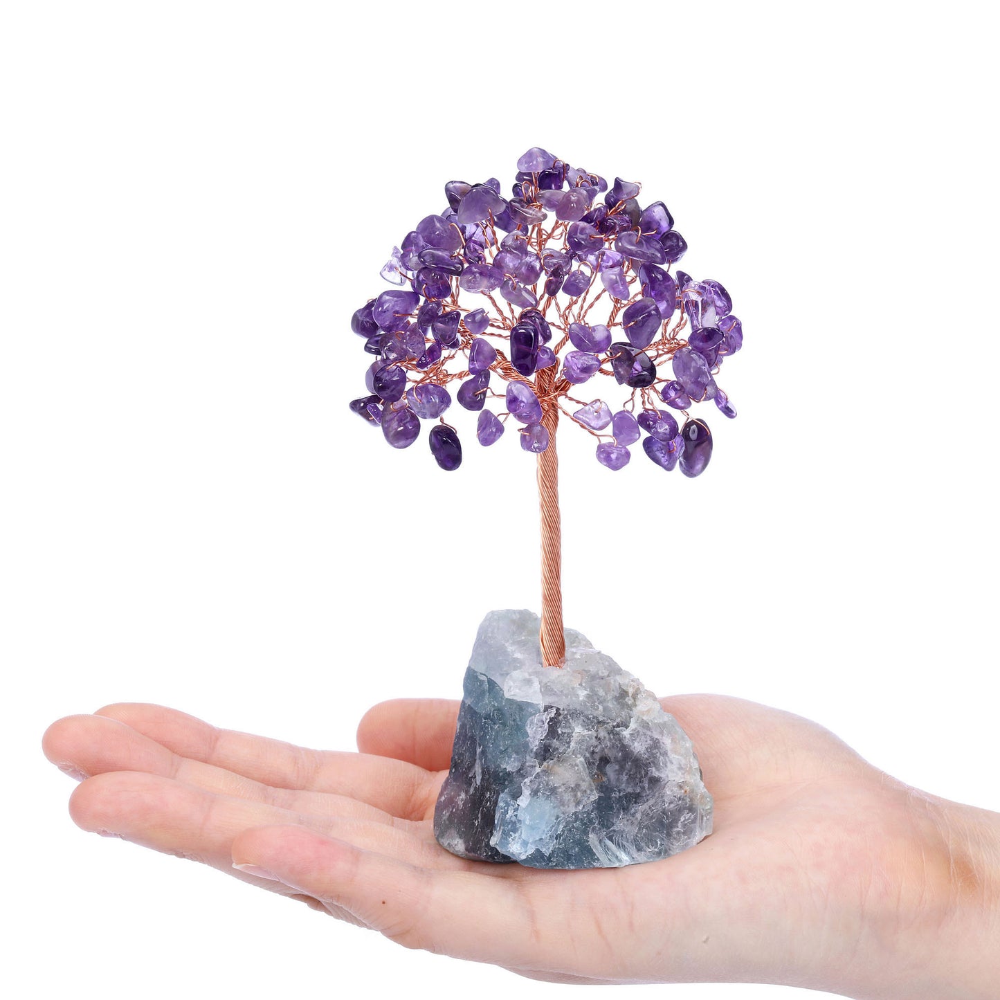 Natural Crystals Money Tree with Raw Crystal Base Feng Shui Ornament | Jovivi