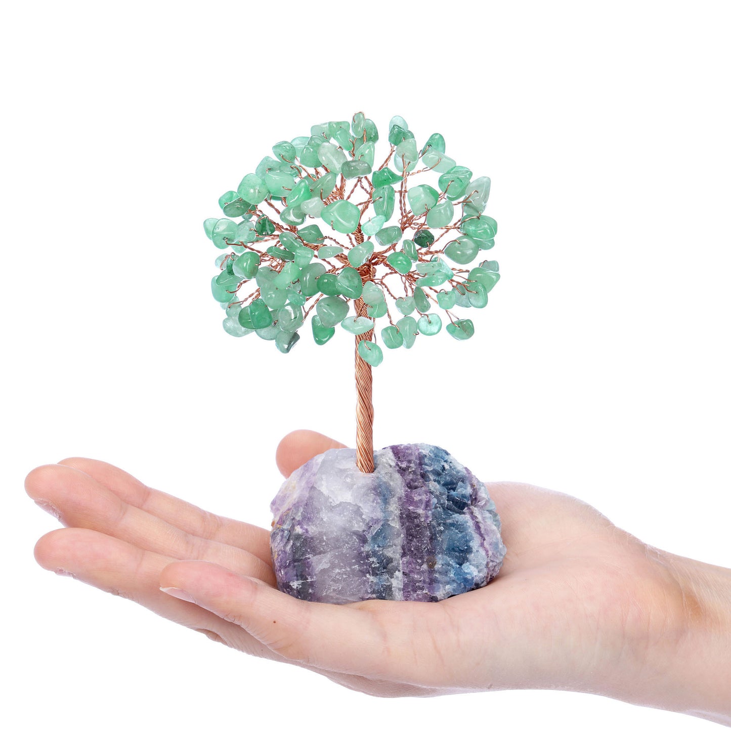 Natural Crystals Money Tree with Raw Crystal Base Feng Shui Ornament | Jovivi