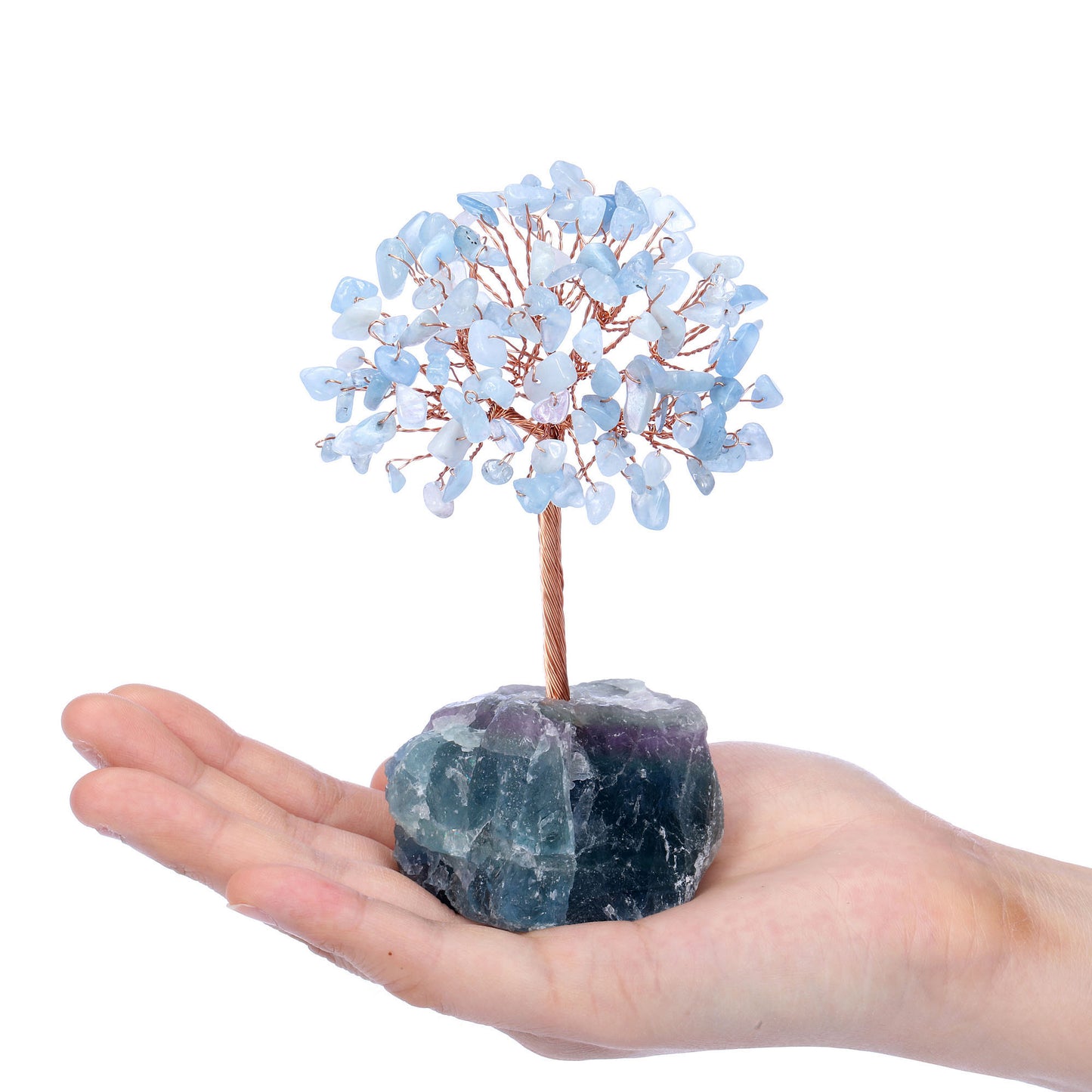 Natural Crystals Money Tree with Raw Crystal Base Feng Shui Ornament | Jovivi