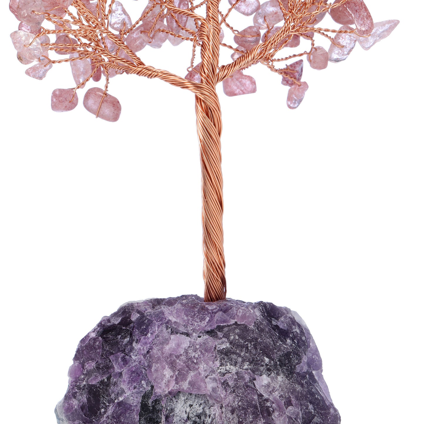 Natural Crystals Money Tree with Raw Crystal Base Feng Shui Ornament | Jovivi