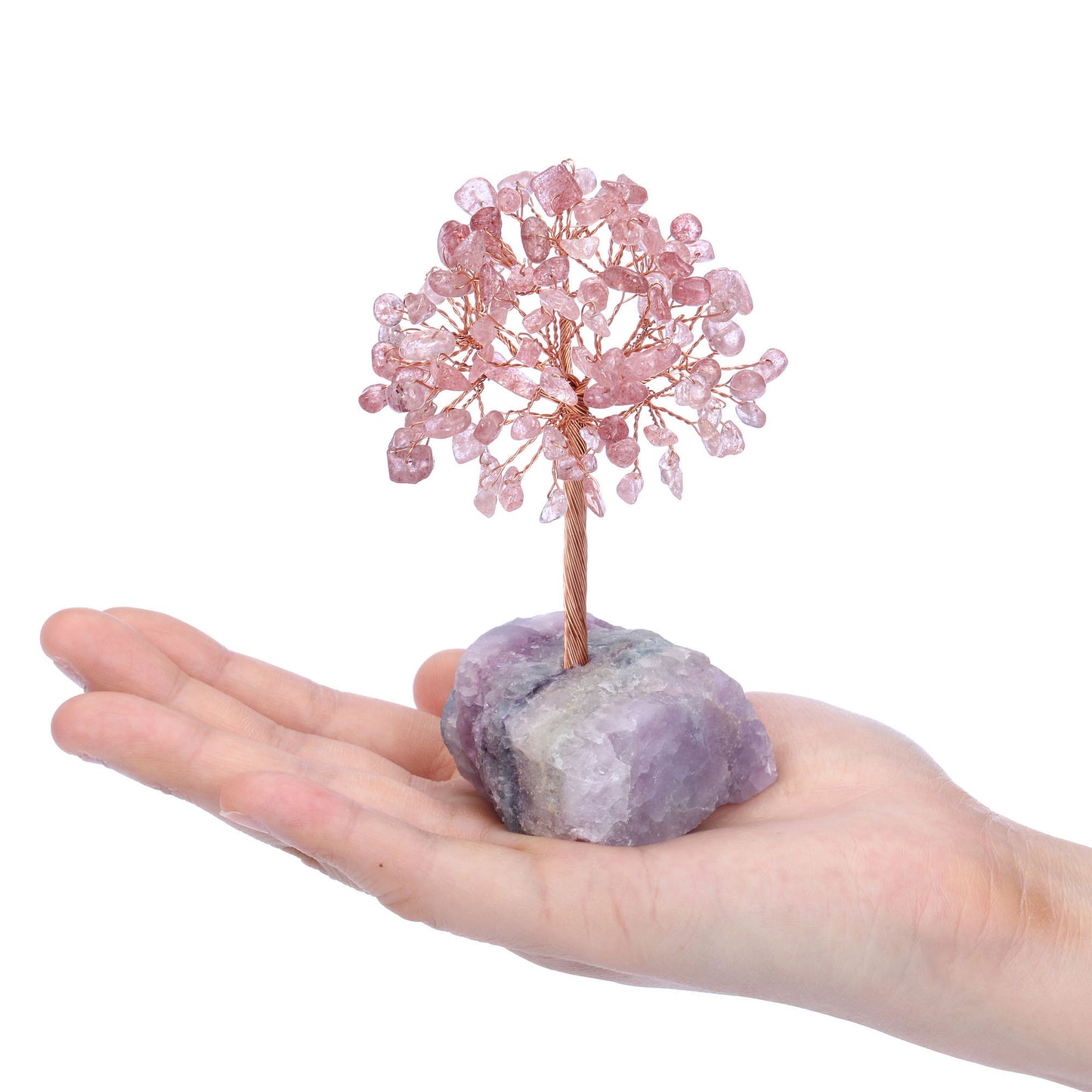 Natural Crystals Money Tree with Raw Crystal Base Feng Shui Ornament | Jovivi