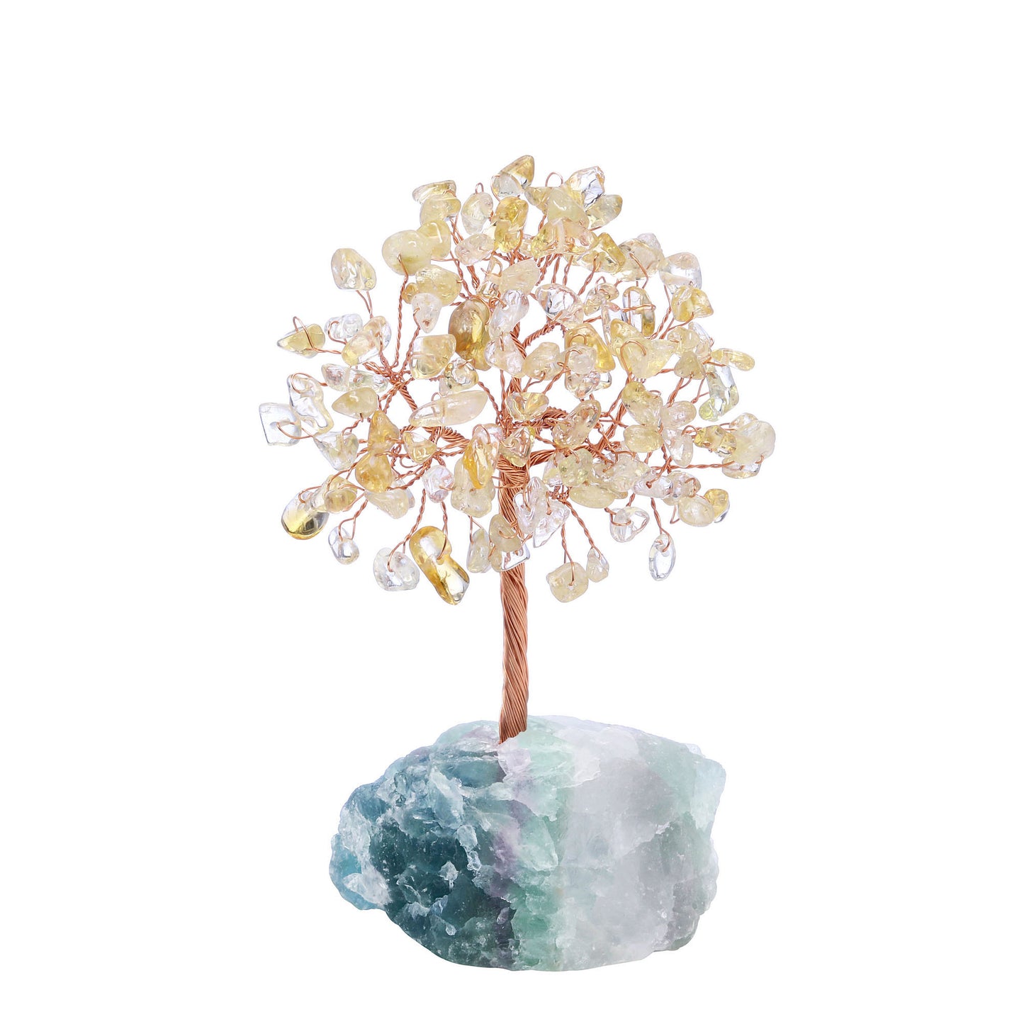 Natural Crystals Money Tree with Raw Crystal Base Feng Shui Ornament | Jovivi