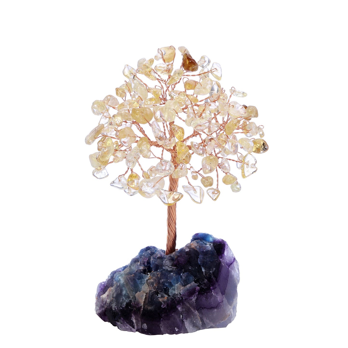 Natural Crystals Money Tree with Raw Crystal Base Feng Shui Ornament | Jovivi