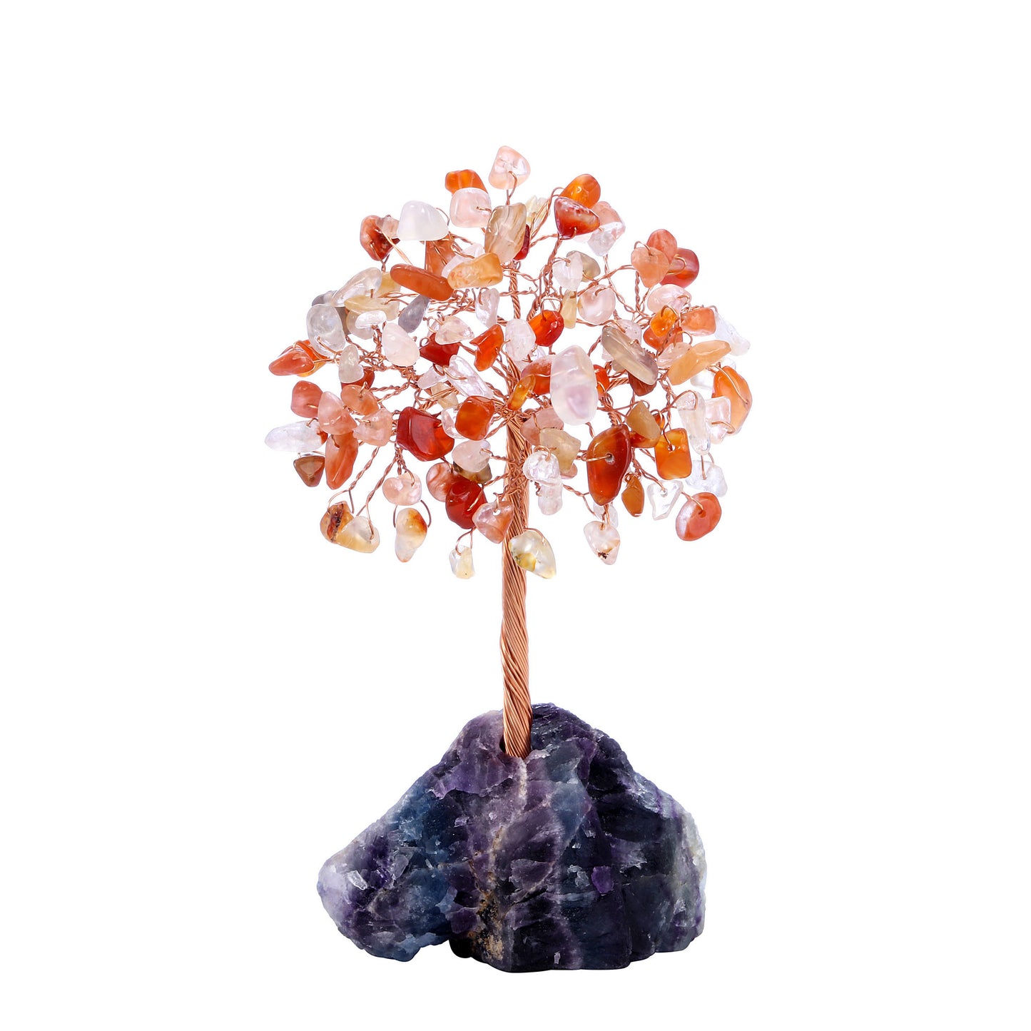 Natural Crystals Money Tree with Raw Crystal Base Feng Shui Ornament | Jovivi