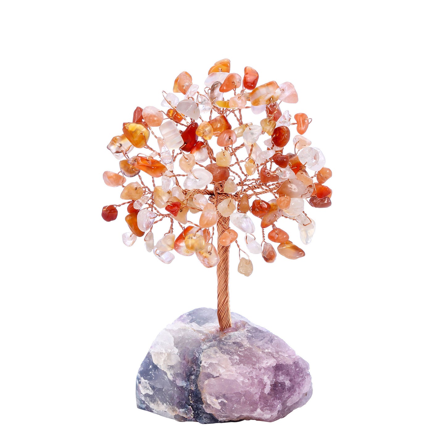 Natural Crystals Money Tree with Raw Crystal Base Feng Shui Ornament | Jovivi