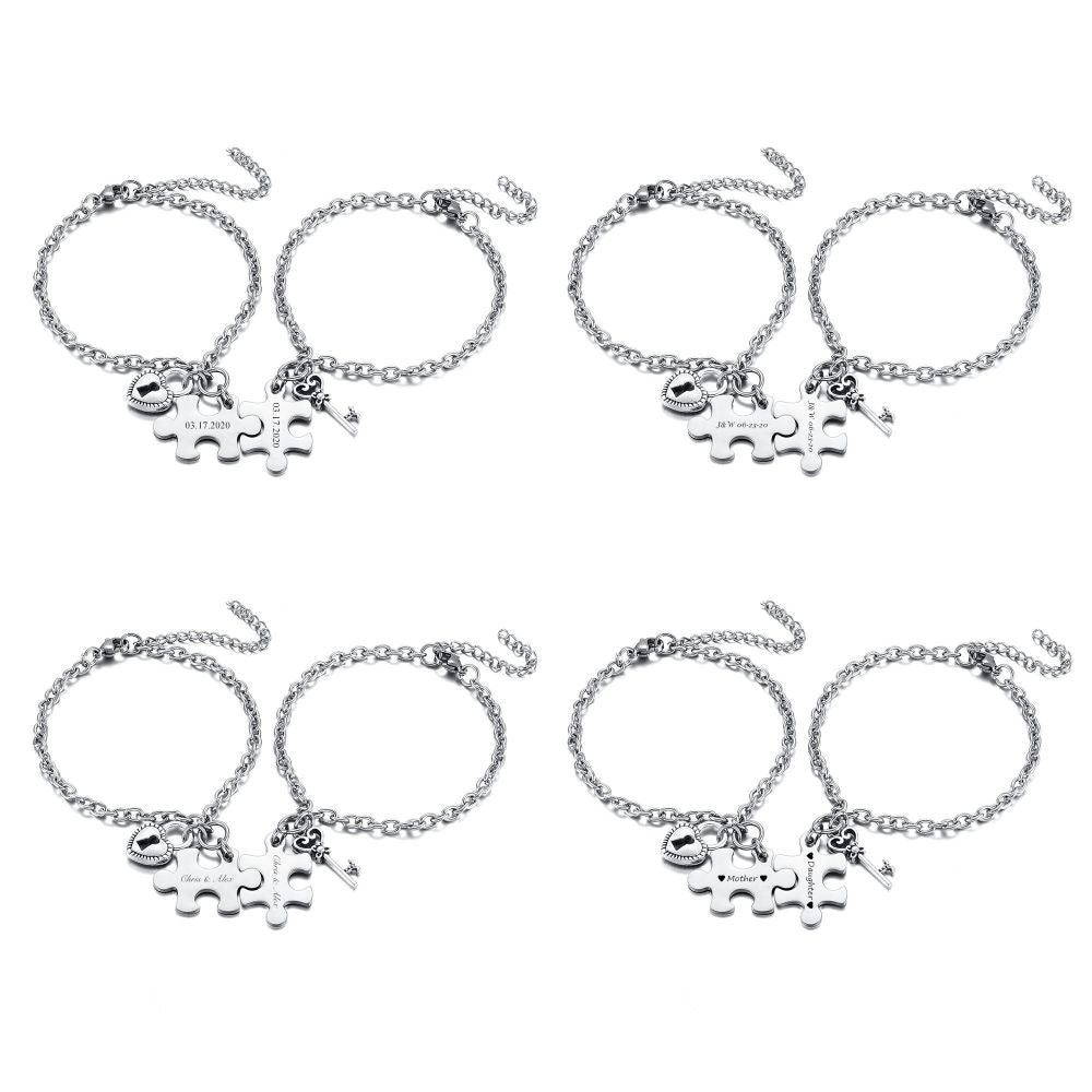 personalized-lock-and-key-matching-puzzle-bracelet