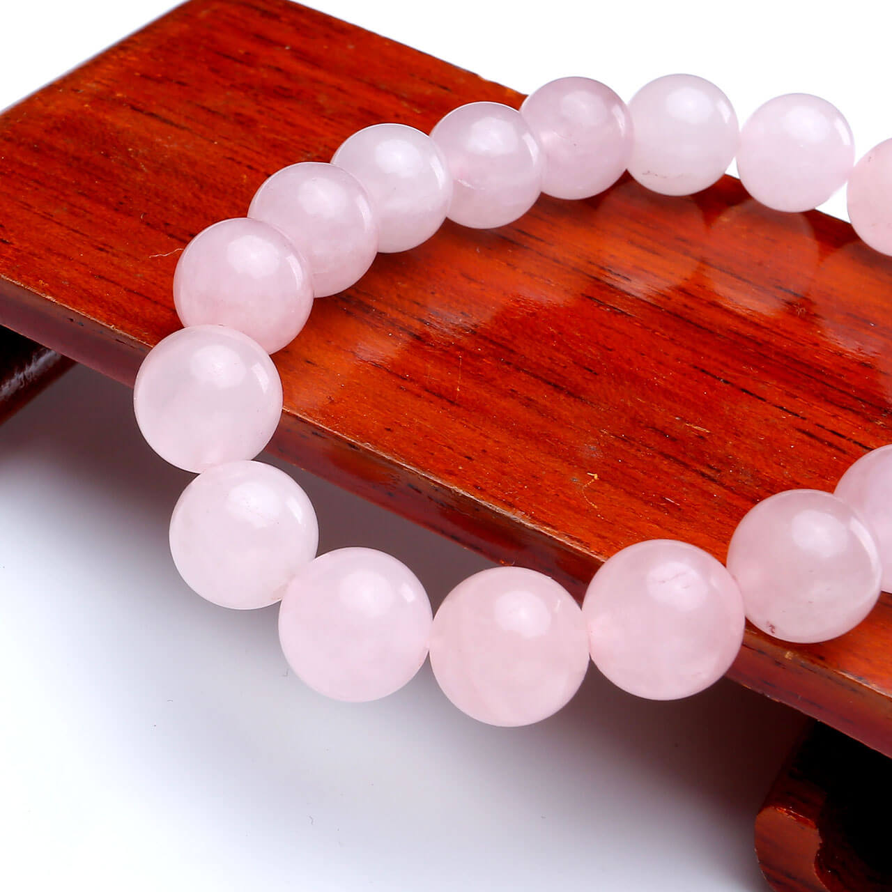 Jovivi 10mm rose quartz semi-precious crystal bracelet for women