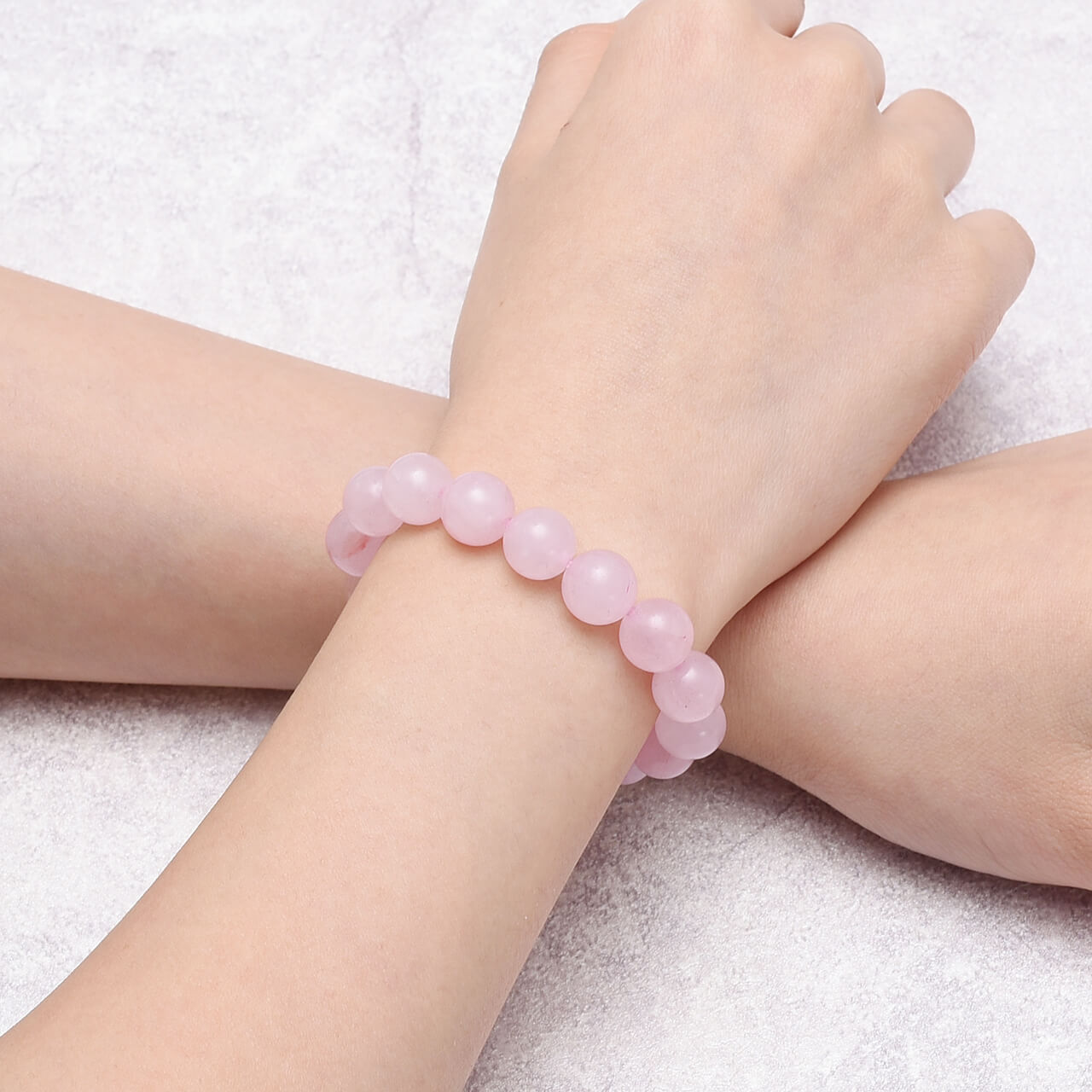 Jovivi 10mm rose quartz beaded bracelet for men and women, jjb06311