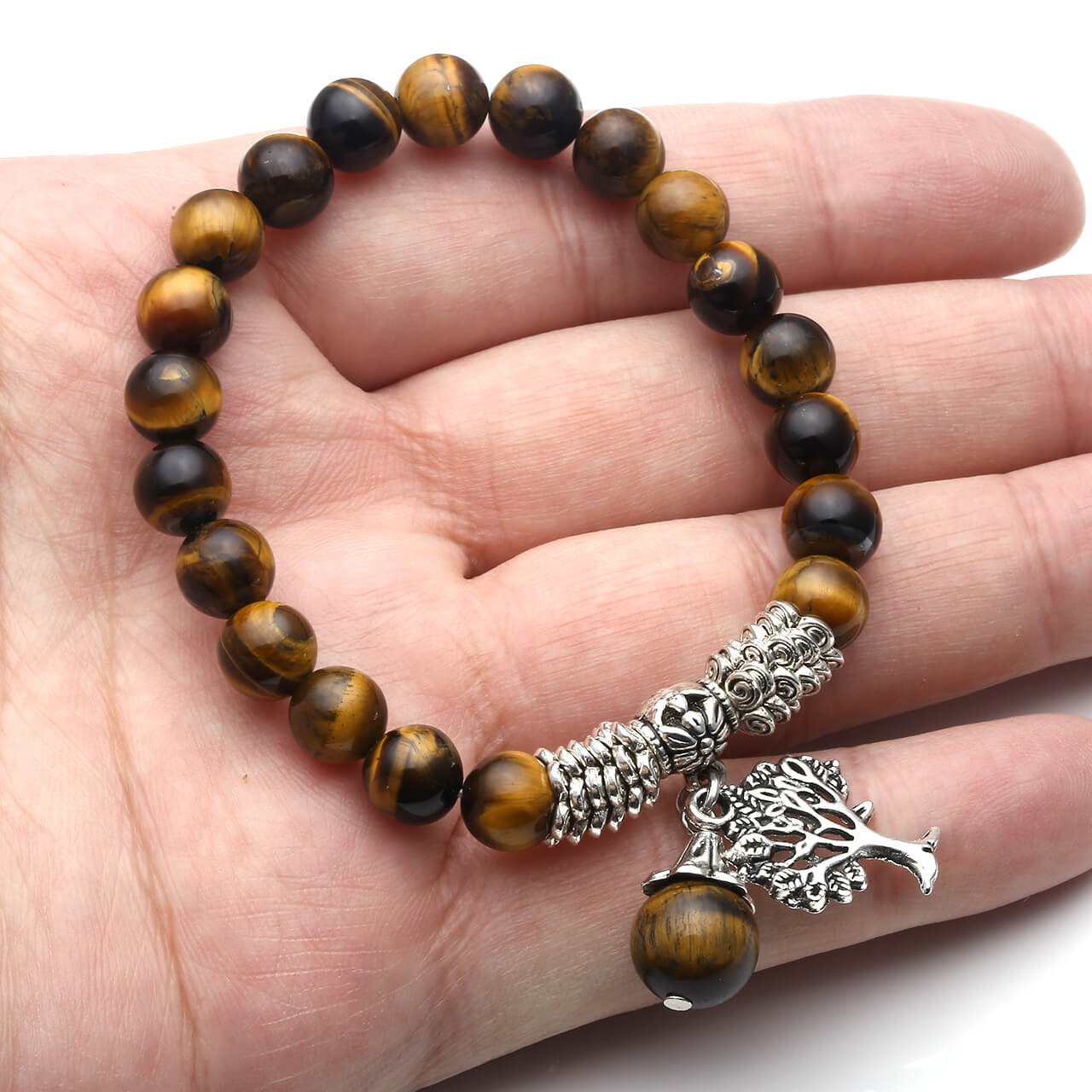 Natural Crystal Bracelet with Tree of Life Lucky Charm | Jovivi - Jovivi