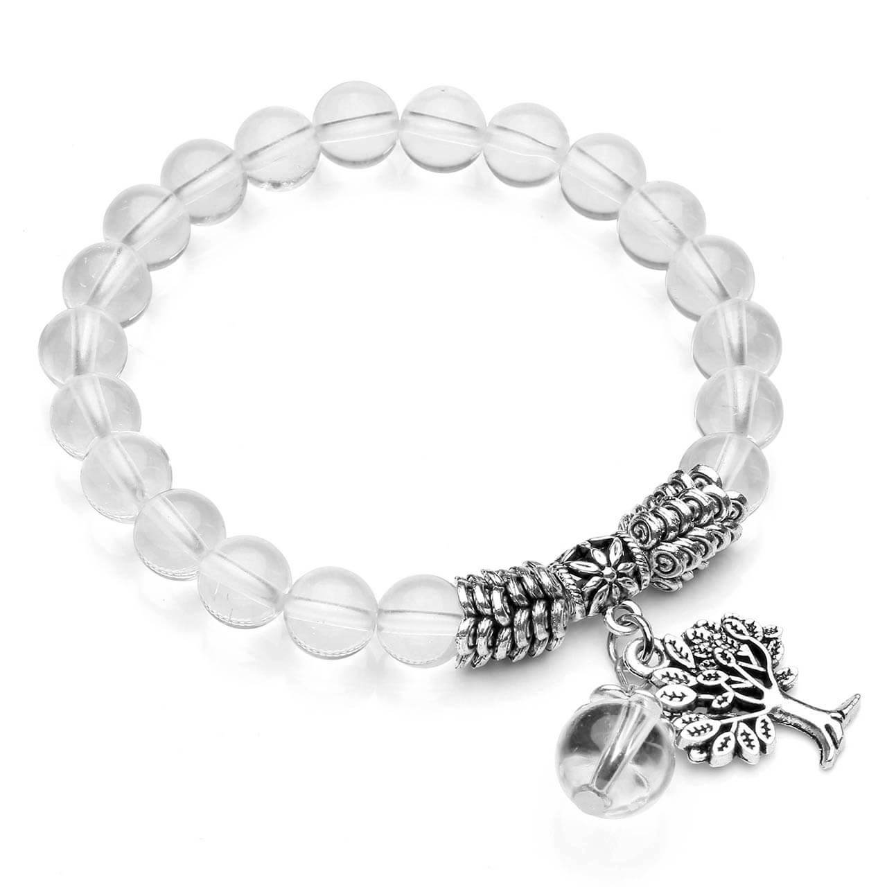 Natural Crystal Bracelet with Tree of Life Lucky Charm | Jovivi - Jovivi