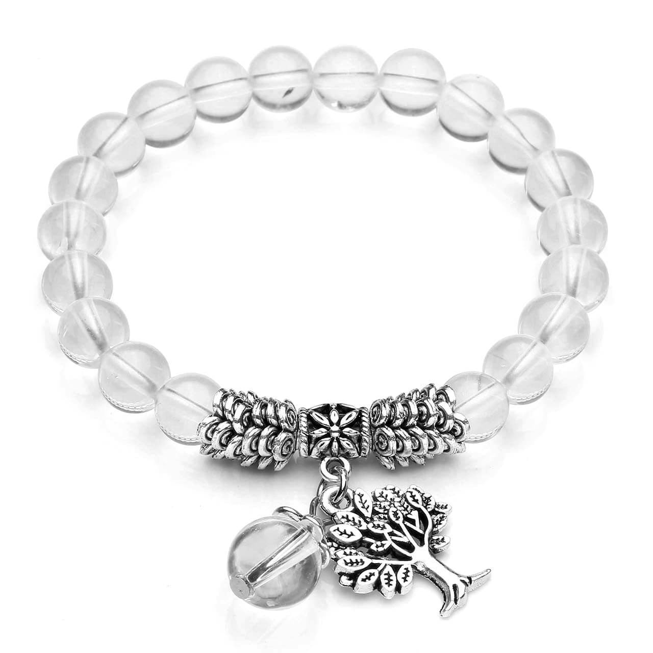 Natural Crystal Bracelet with Tree of Life Lucky Charm | Jovivi - Jovivi