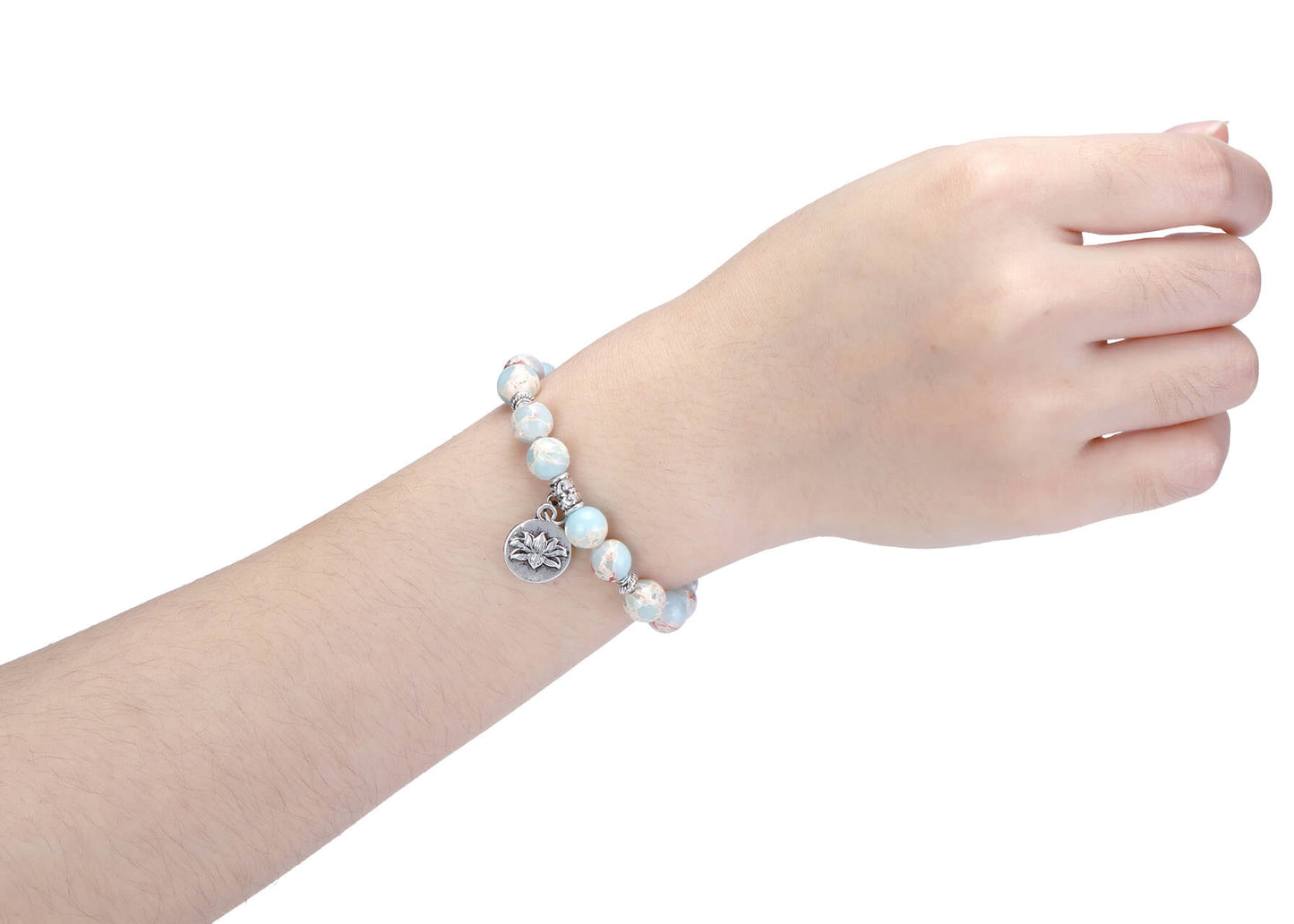 jovivi natural jasper healing beaded bracelet for women, jjb082907