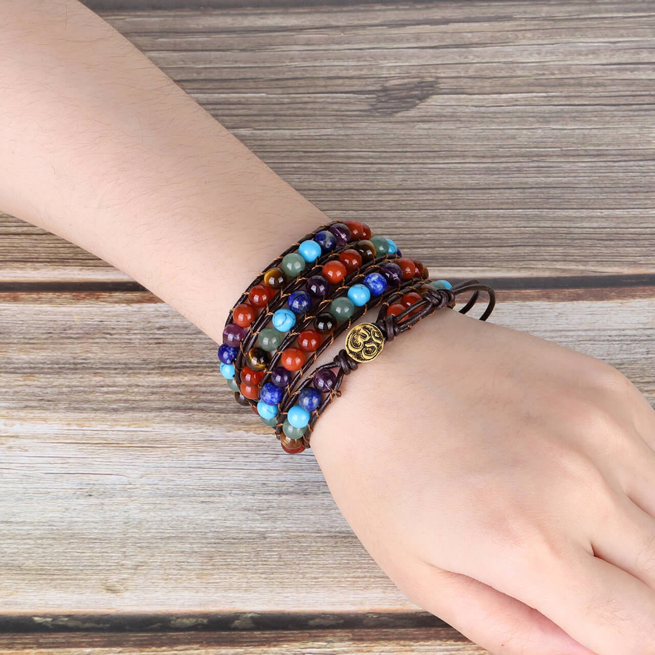 Jovivi women handmade beaded chakras bracelet for men daily wear