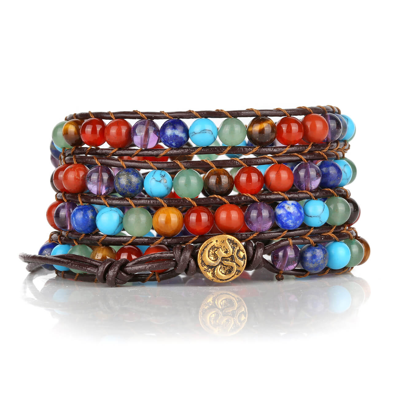 Jovivi natural healing crystal beads bracelet yoga meditation bracelet set for women