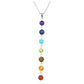 Jovivi Women 8mm Stone Chakras Beads Pendant Necklace Chain with 7 Chakras Pendulum