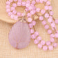 Jovivi rose quartz 7 chakras crystals necklace healing reiki jewelry for women, jjn07140