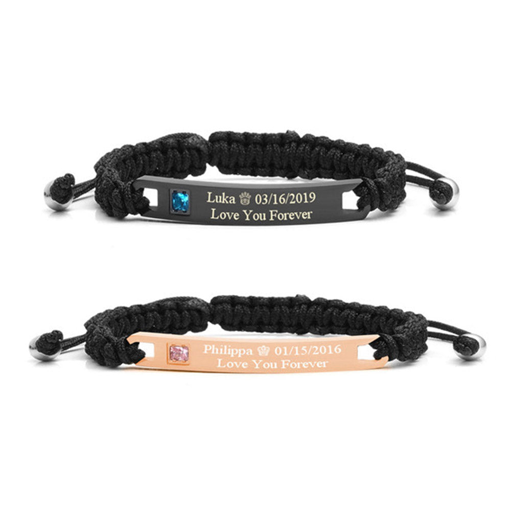 Always' and 'Forever' Stainless Couples Bracelet