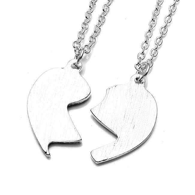 Jovivi puzzle heart shape matching necklaces for women backside, jkn045601