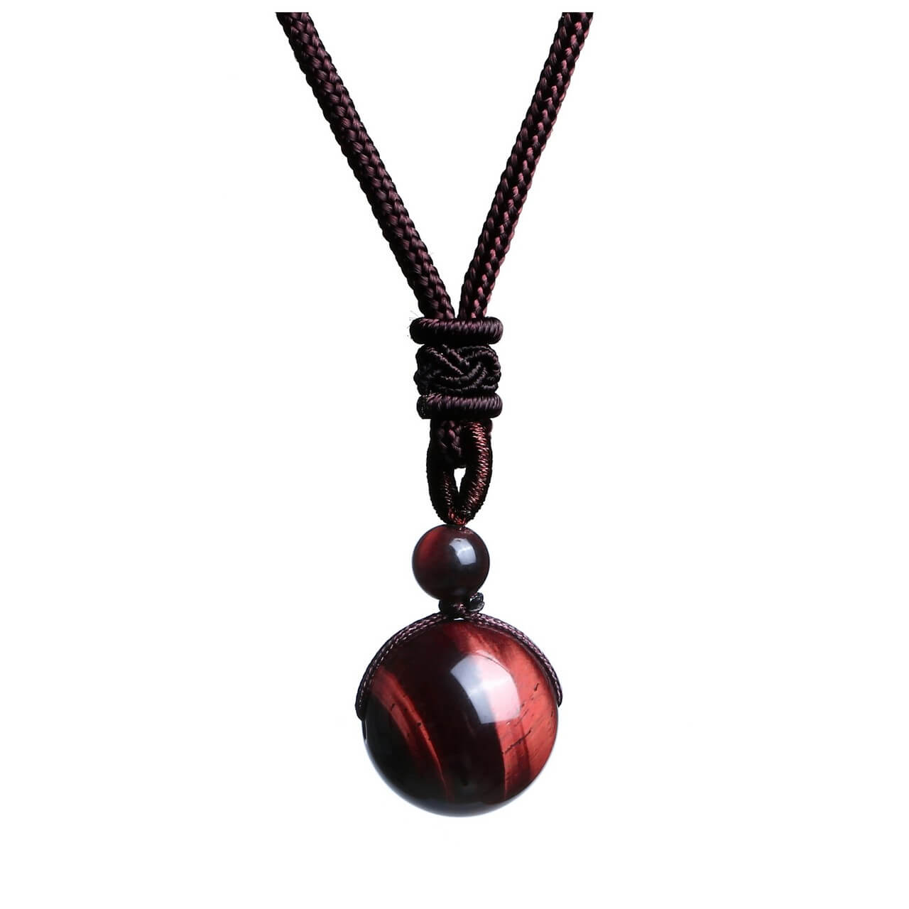 Jovivi natural red tiger eye beaded necklace for men and women