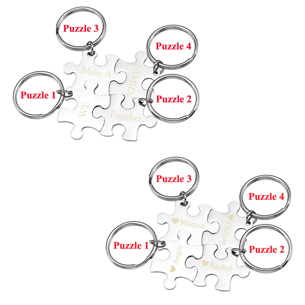 Personalized Puzzle Matching Message Friendship Keychain | Jovivi - Jovivi