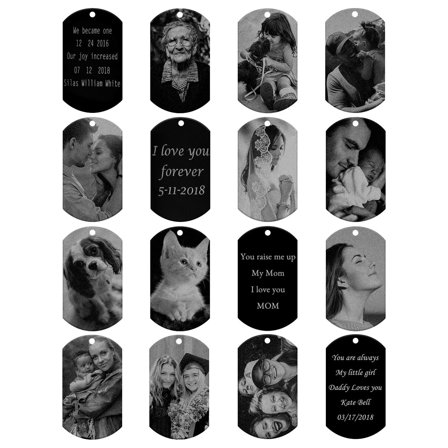 Personalized Photo Message Tag Keychain | Jovivi