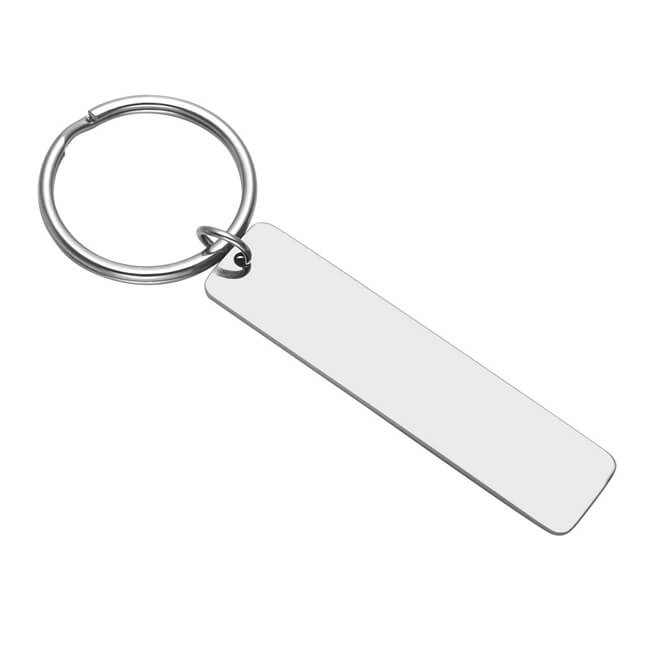 jovivi initial rectangle keychain for family, backside