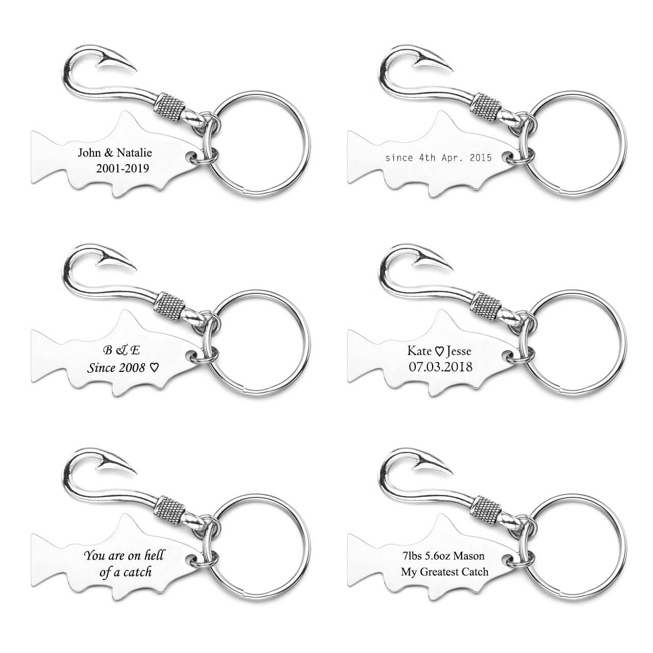 jovivi customized fish hook keychain unique gift idea for your guys 