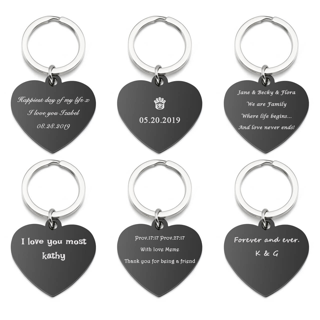 Jovivi customized messages anniversary keychain for couples