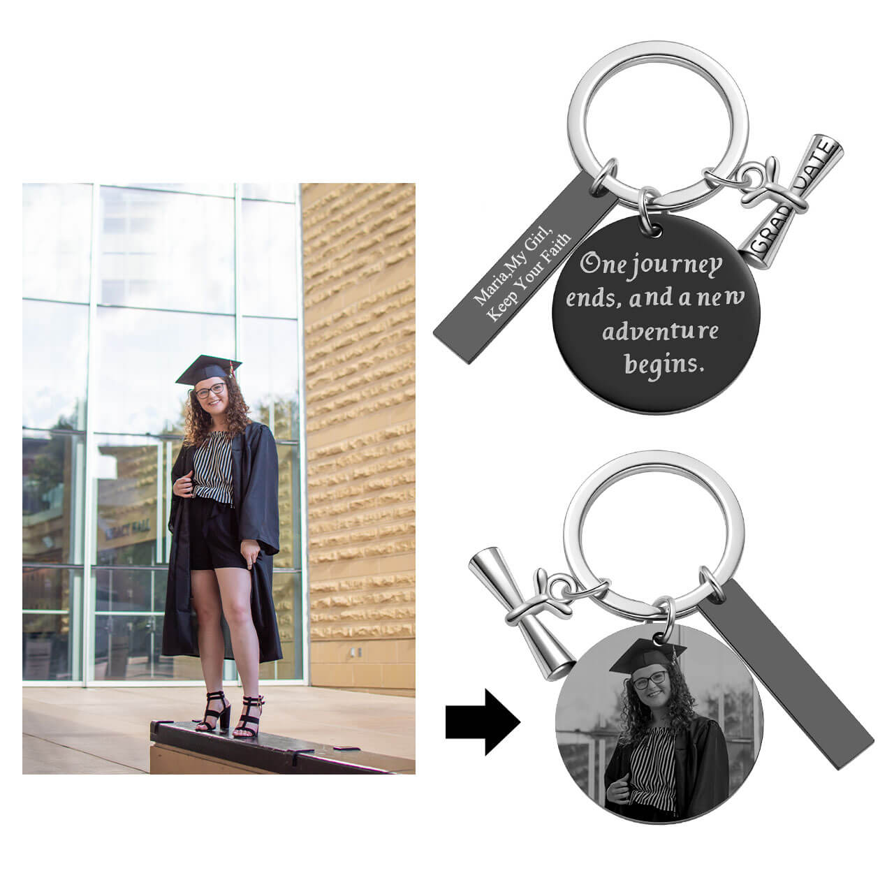 custom graduate keychain, jnf010806