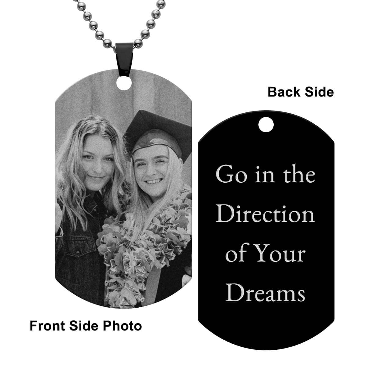 personalize custom picture pendant to commemorate precious moments, photo necklace and engrave text on the back, jng062101