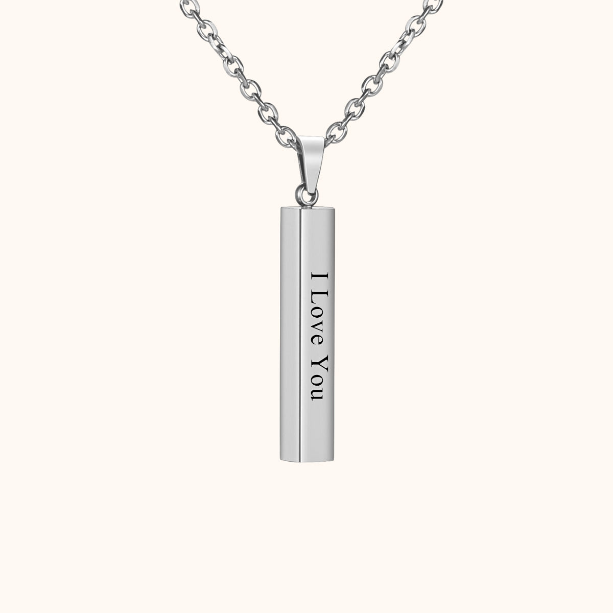 Personalized Name Bar Memorial Necklace Silver | Jovivi