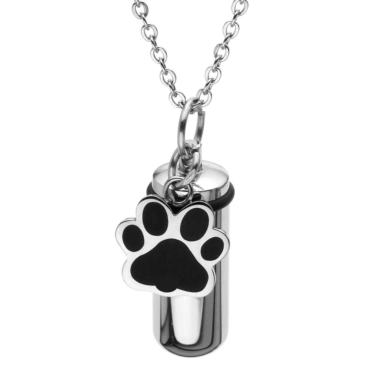 Jovivi dog paw pet urn necklace for ashes memorial keepsake jewelry, jng049501