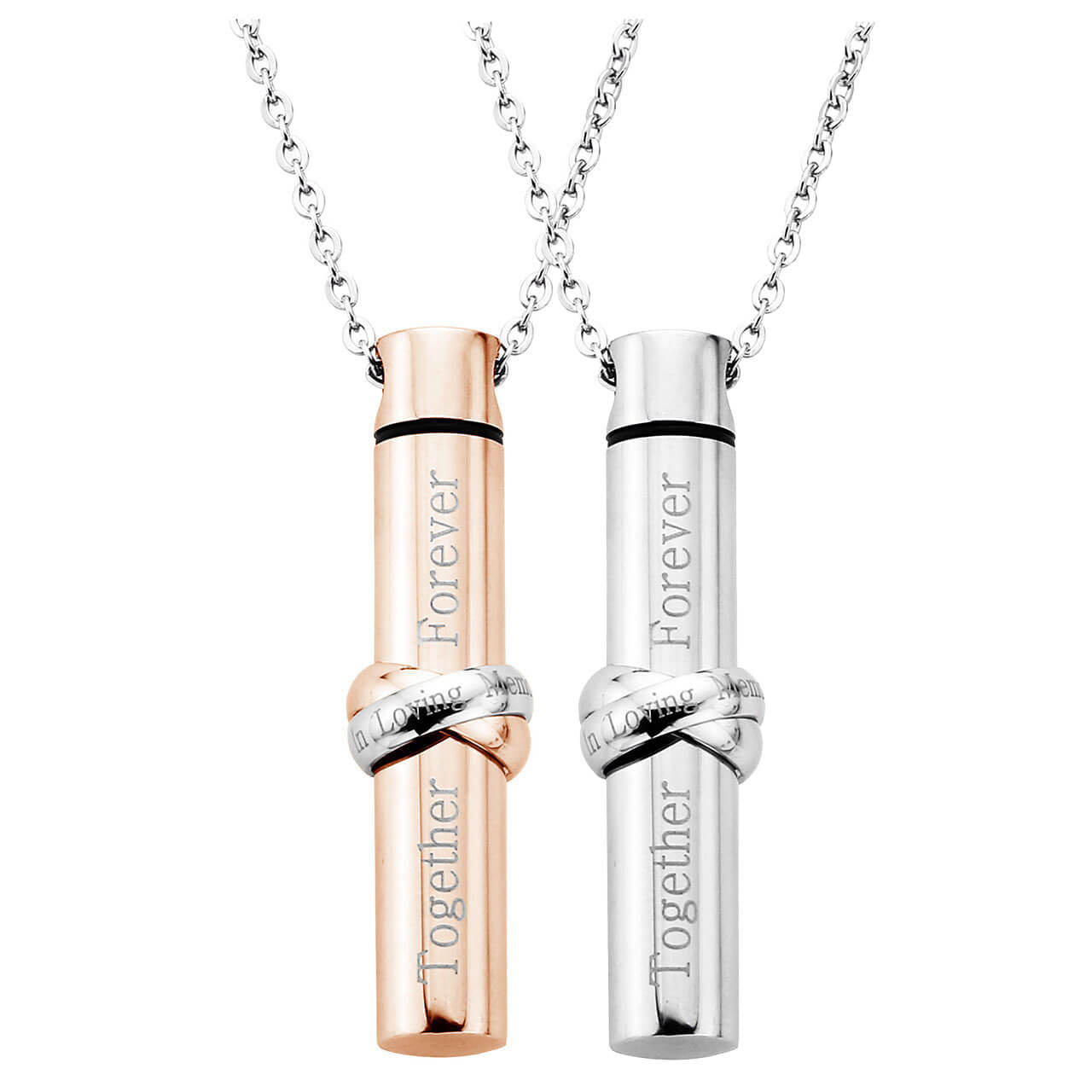 jovivi 2 pieces keepsake urn Necklace Cremation Pendant for ashes, gold and silver, jng052302