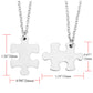 Jovivi Personalized Custom 2pcs Stainless Steel Jigsaw Matching Puzzle Piece Couple Necklaces for His and Her silver size, jng054701