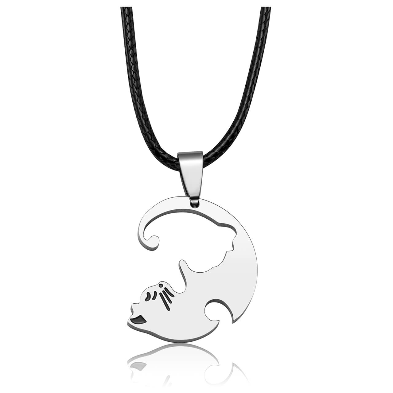 jovivi white cat personalized name tag necklace matching puzzle necklace for couplesvalentine's day gift