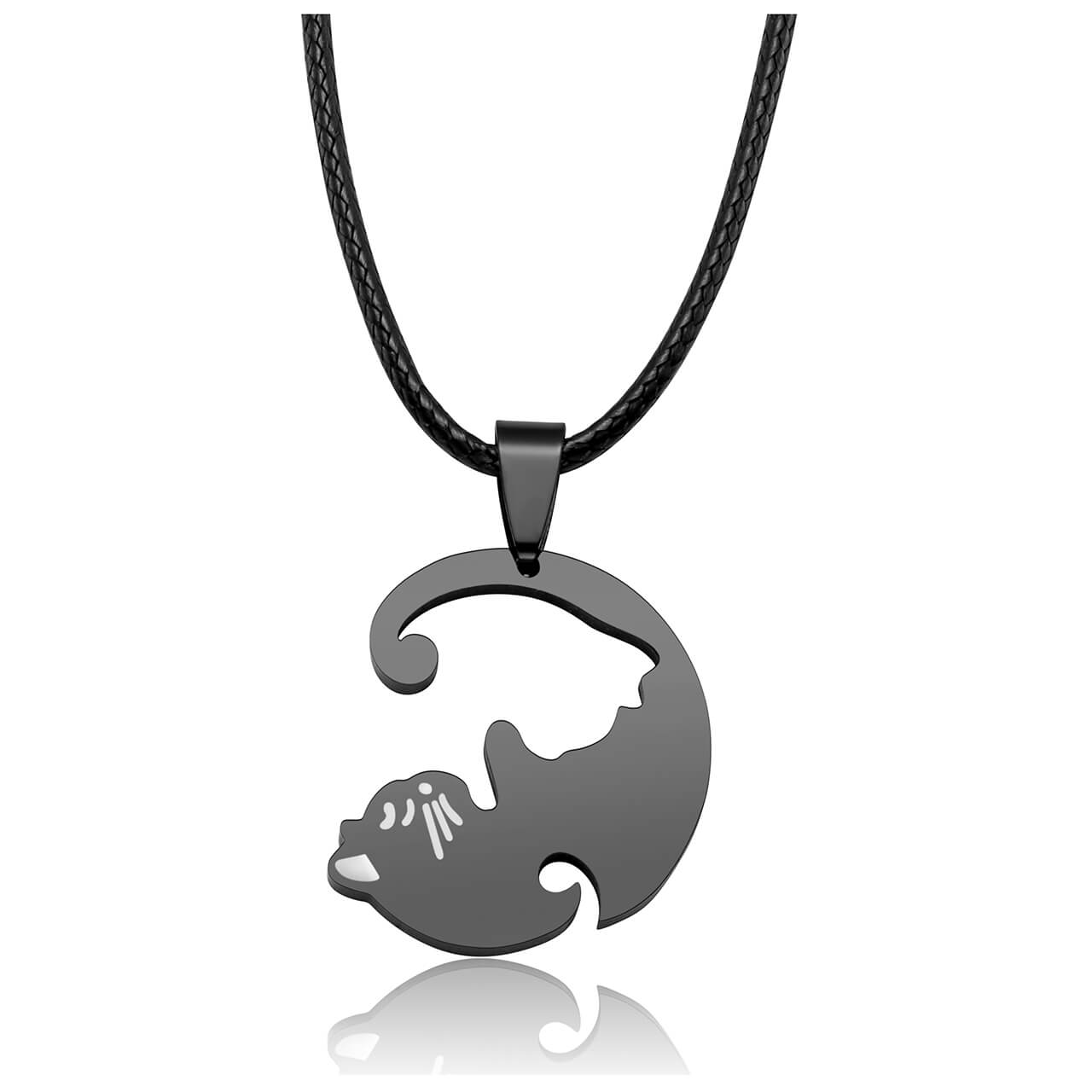Jovivi personalized customize cat puzzle necklace for couples relationship necklaces