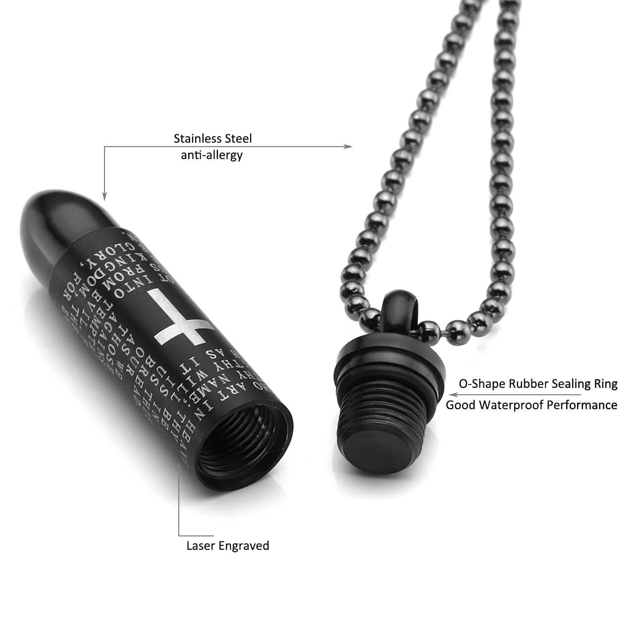 Bullet Container Pendant Urn Necklace for Ashes | Jovivi - Jovivi