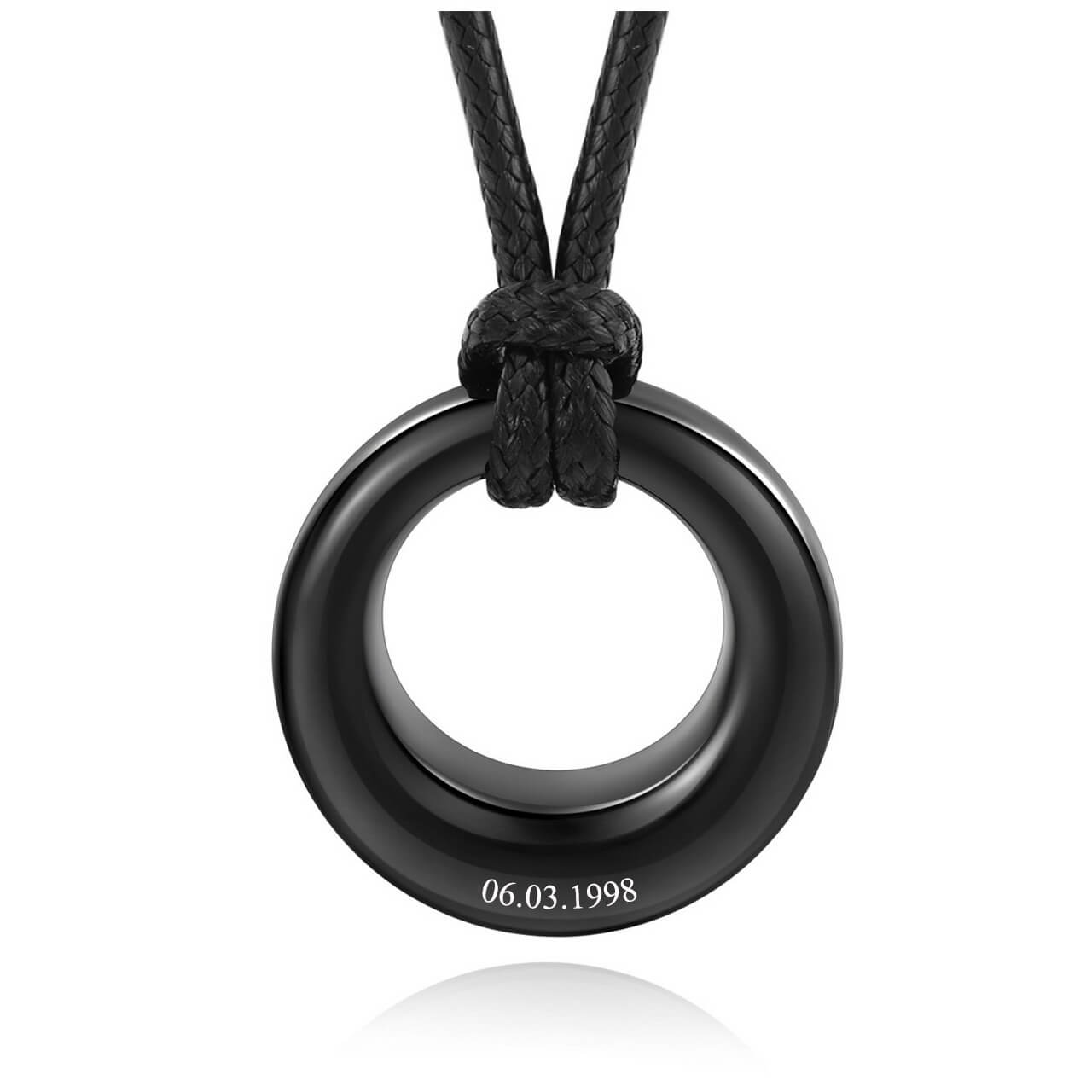 Jovivi personalized circle of life eternity memorial keepsake pendant 