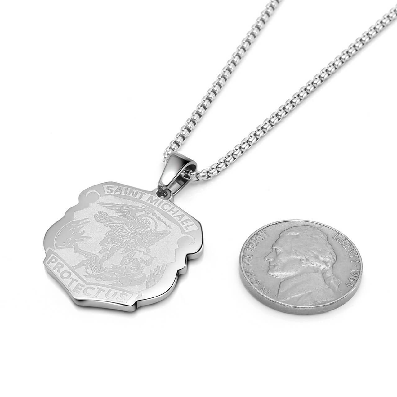 Eudora 925 Sterling Silver Saint Michael Necklace Archangel Amulet Cross  Shield Pendant Personality Jewelry Gift for Men Women - AliExpress