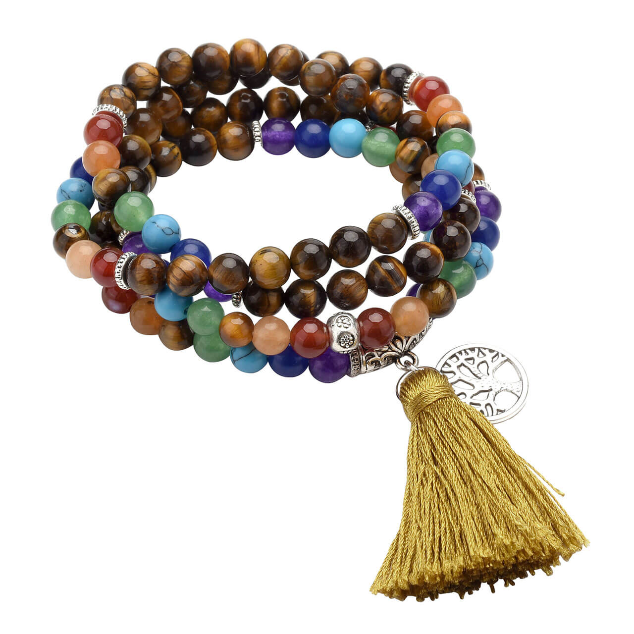 jnw003003 jovivi  108 Prayer Bead Tibetan Buddha Buddhist Stretch Mala Bracelet Necklace