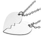 Personalized Custom Stainless Steel Peach Heart Puzzle Couple Necklace Jewelry Set initial necklace, jnz037201