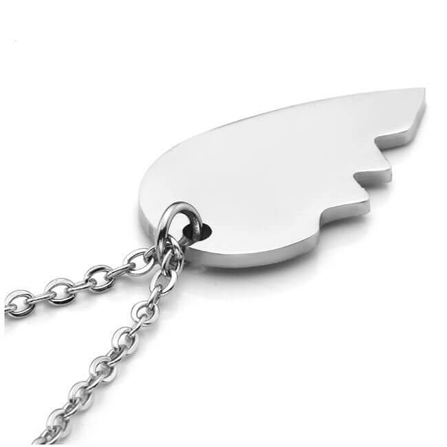Personalized Custom Stainless Steel Peach Heart Puzzle Couple Necklace Jewelry Set for Lover Gift, jnz037201