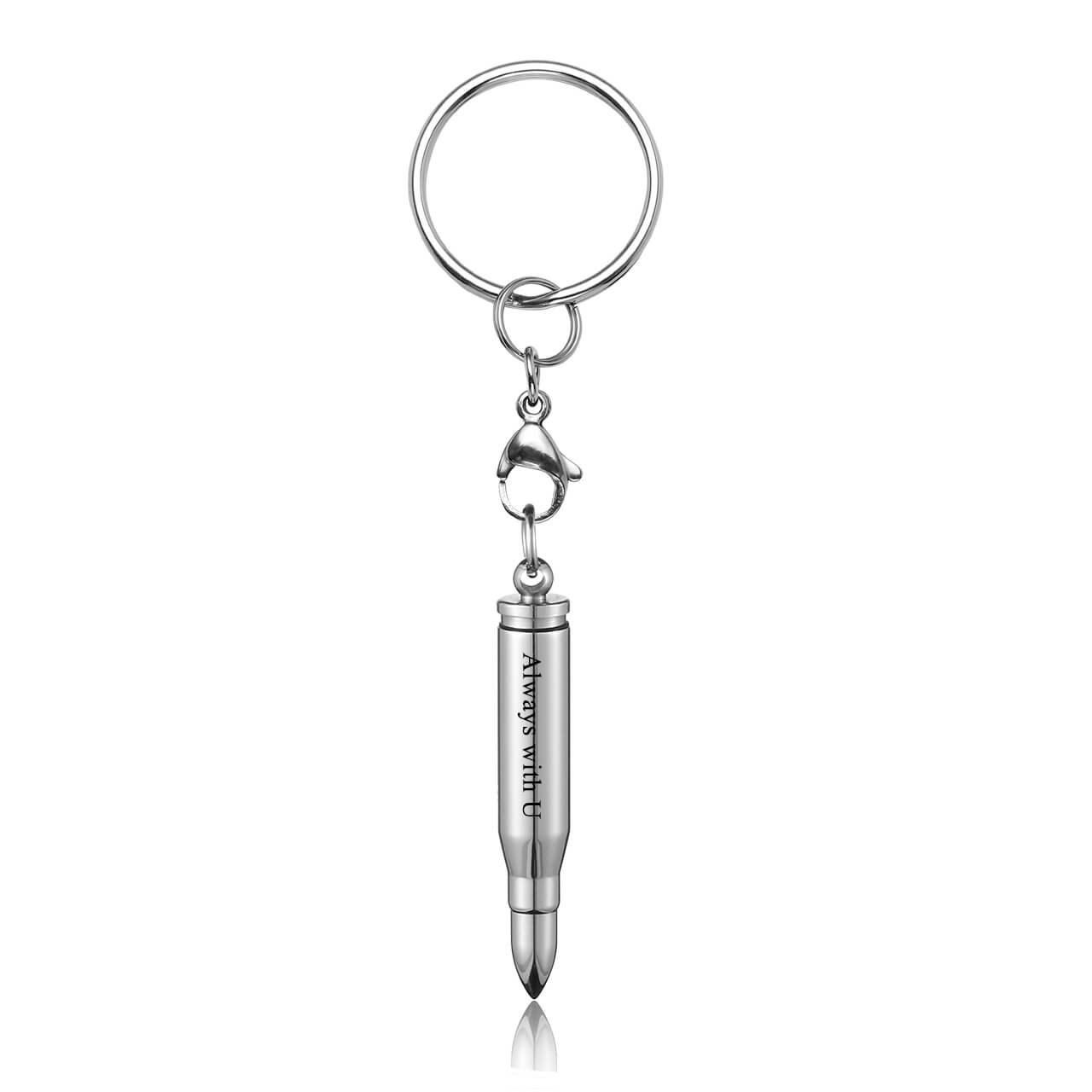 Jovivi cremation ashes keychain urn keepsake anniversary keychain, jnz04980 silver front side