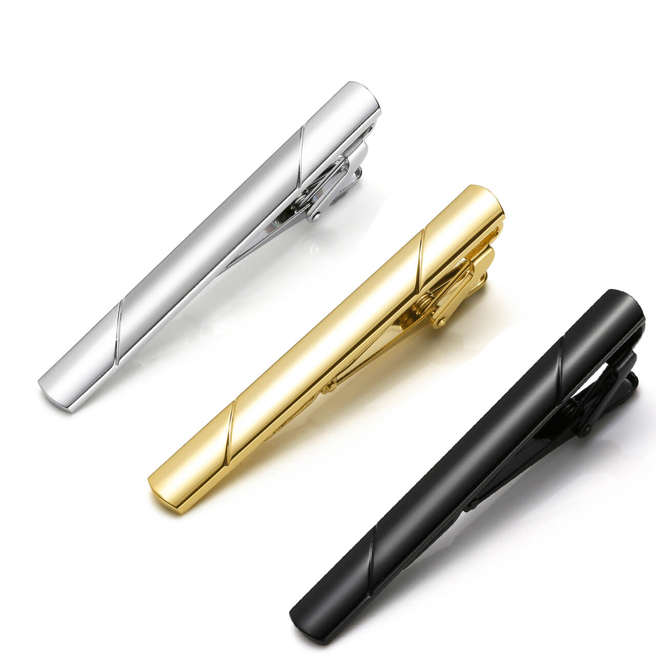 jovivi 3pcs mens bussiness classic tie bar clip gift for father's day